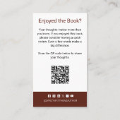 Author Review Request Card QR Code Book Launch Visitekaartje (Achterkant)