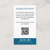 Author Review Request Card QR Code Book Launch Visitekaartje (Achterkant)