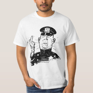 AUTHORITY COP CHARACTER FINGER FLIP T-SHIRT