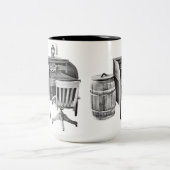 Author's Perch - Schrijversbureau - Antiek Typewri Tweekleurige Koffiemok (Center)