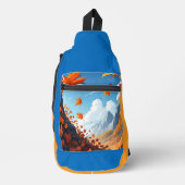 Authumn leaves blue-orange  sling bag (Voorkant)