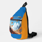 Authumn leaves blue-orange  sling bag (Rechterhoek)