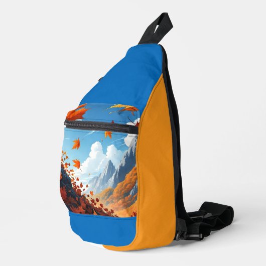 Authumn leaves blue-orange sling bag (Rechterhoek)
