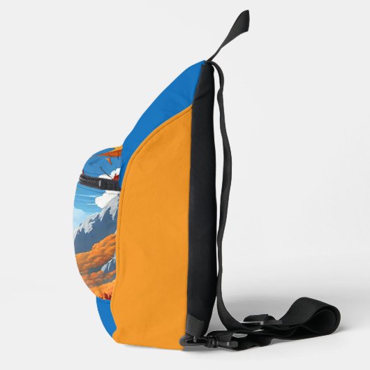 Authumn leaves blue-orange  sling bag (Rechts)