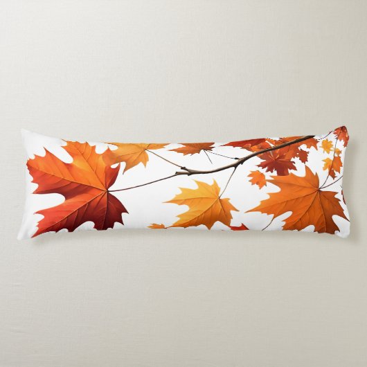 Authumn leaves body pillow orange lichaamskussen (Voorkant)