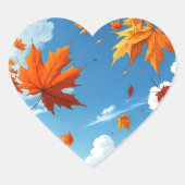 authumn leaves hart sticker (Voorkant)