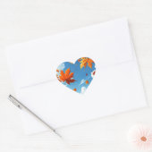 authumn leaves  hart sticker (Envelop)