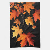 Authumn leaves Kitchen towel black Theedoek (Verticaal)