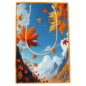 Authumn leaves orange medium cadeauzakje (Voorkant)