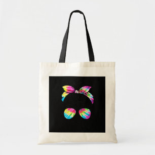 Autie Aunt Life Messy Bun Tie Dye Girl Tote Bag