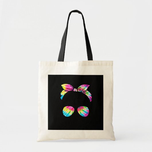 Autie Aunt Life Messy Bun Tie Dye Girl Tote Bag (Voorkant)