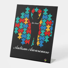 Autisemteken Reclamebord Met Voetstuk