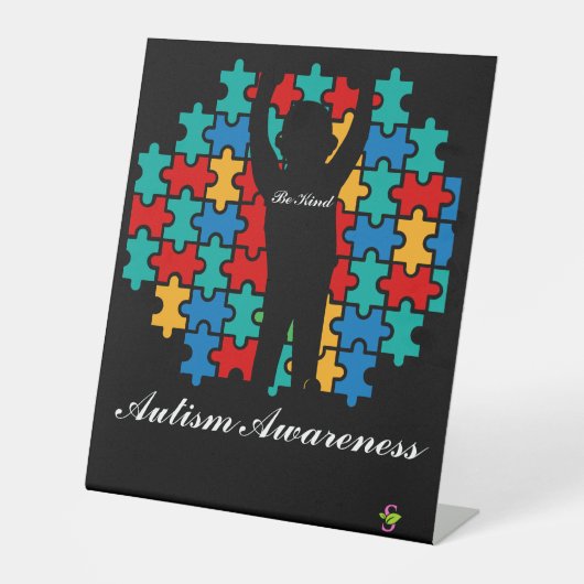 Autisemteken Reclamebord Met Voetstuk (Voorkant)