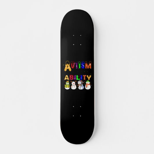 Autism Ability Snowmans Autism Awareness Persoonlijk Skateboard (Voorkant)