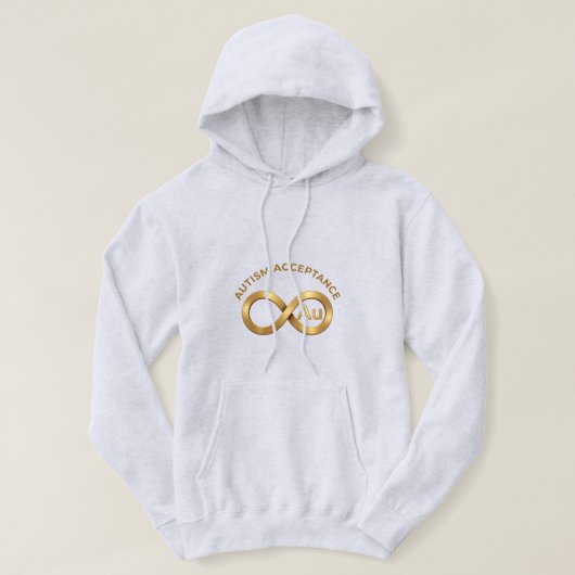 Autism Acceptance Au Gold Infinity Symbol  Hoodie (Design voorkant)
