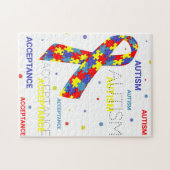 Autism Acceptance ribbon dots Puzzle Legpuzzel (Horizontaal)
