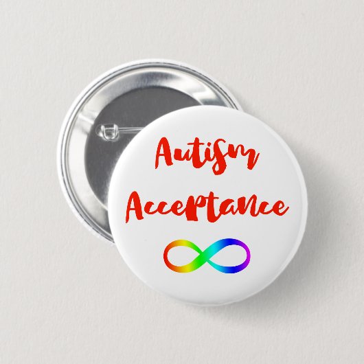 Autism Acceptatie Infinity Symbool Ronde Button 5,7 Cm (Voorkant /achterkant)