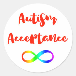 Autism Acceptatie Infinity Symbool Ronde Sticker