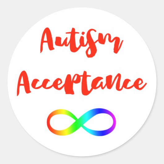 Autism Acceptatie Infinity Symbool Ronde Sticker (Voorkant)