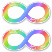 Autism Acceptatie Neurodiversity Vinyl Sticker Set (Voorkant)
