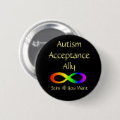 Autism Acceptation Ally Button (Voorkant /achterkant)