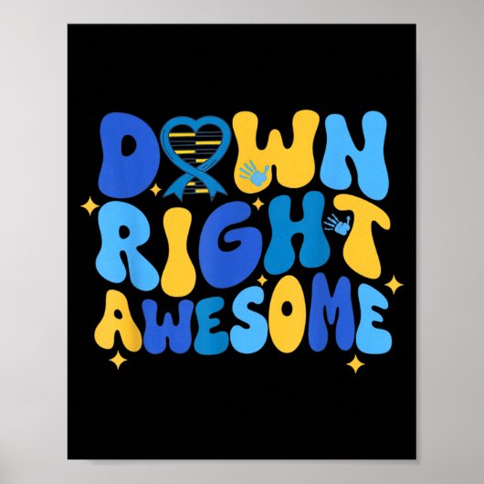 Autism adhd down syndrome awareness 321 down right poster (Voorkant)