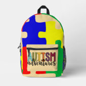 Autism Advertures - Puzzle Pieces  Bedrukte Rugzak (Voorkant)