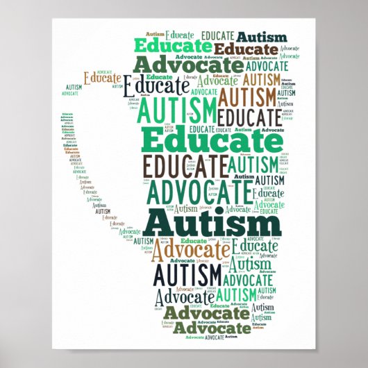 Autism Advocate Educate Poster GoTeamKate (Voorkant)