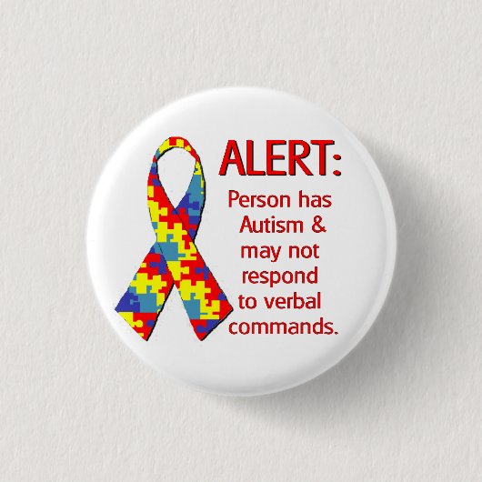Autism Alert 1 Ronde Button 3,2 Cm (Voorkant)