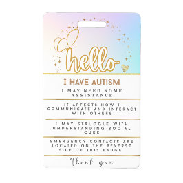 Autism Alert Autistic Contact Badge