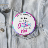 Autism Alert Im Autistic Pin id Badge Ronde Button 4,0 Cm (In situ)