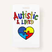 Autism Alert Nonverbal Autistic Contact  Badge (Achterkant)