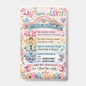 Autism Alert Nonverbal Autistic Contact Badge (Voorkant)