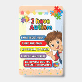 Autism Alert Nonverbal Autistic Contact  Badge (Voorkant)