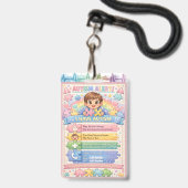 Autism Alert Nonverbal Autistic Contact Badge (Voorkant met koord)