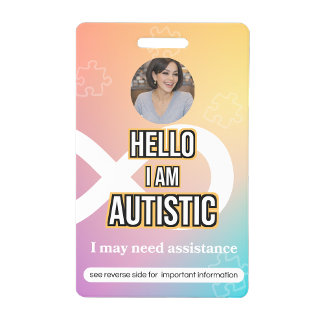 Autism Alert Photo ID Alert Badge