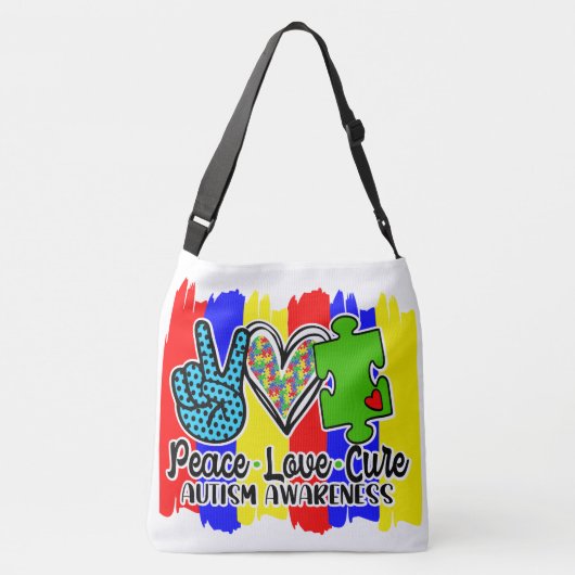 Autism - All-Over-Print Cross Body Bag, Groot Crossbody Tas (Achterkant)
