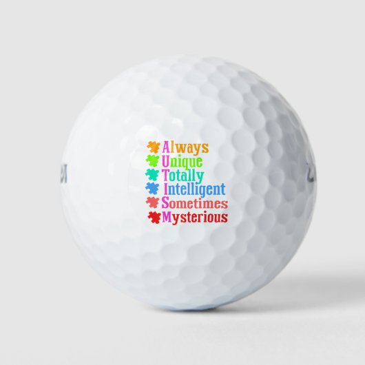 AUTISM Altijd uniek en intelligent Golfballen (Voorkant)