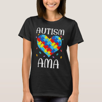 Autism Ama Matching Family Heart Autism Awareness  T-shirt