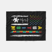 Autism American Flag Puzzle Autism Awareness Men W Fleece Deken (Voorkant (Horizontaal))