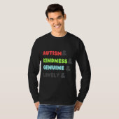 Autism&amp Kindness&amp Genuine&amp Lovely Autism T-shirt (Voorkant volledig)