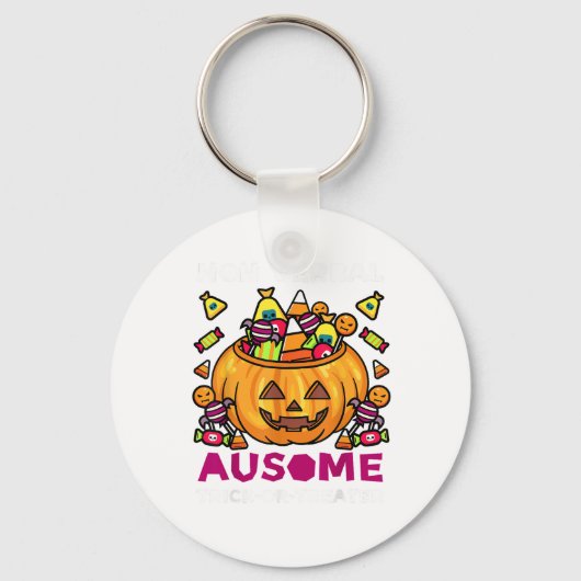 Autism ASD Awareness Halloween Non-Verbal Trick of Sleutelhanger (Voorkant)