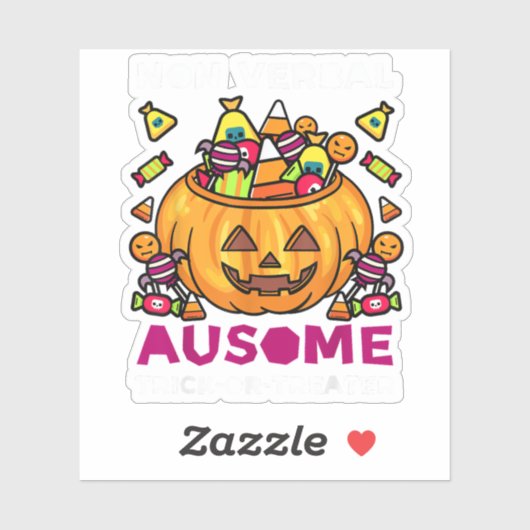 Autism ASD Awareness Halloween Non-Verbal Trick of Sticker (Vel)