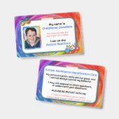 Autism Assistance Identification Card Badge (Voor- en achterkant)
