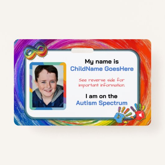 Autism Assistance Identification Card Badge (Voorkant)
