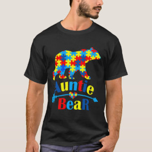 Autism Auntie Beer Autism Awareness Maand T-shirt