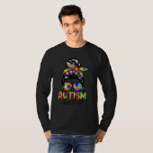 Autism Auntie Puzzle Autism Awareness Messine Bun  T-shirt (Voorkant volledig)