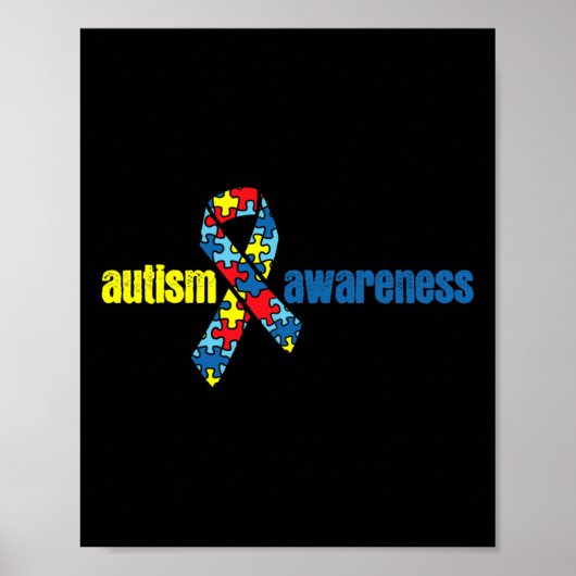 Autism Autism Awareness Ribbon Piece Gift Poster (Voorkant)