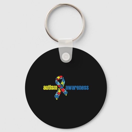 Autism Autism Awareness Ribbon Piece Gift Sleutelhanger (Voorkant)