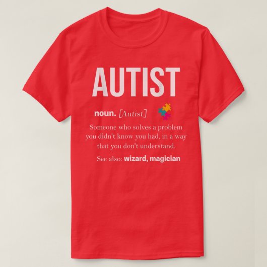 Autism Autistic Asperger Syndrom Aspie Puzzle Auti T-shirt (Design voorkant)